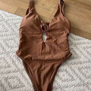 Brown One-Piece Swimsuit